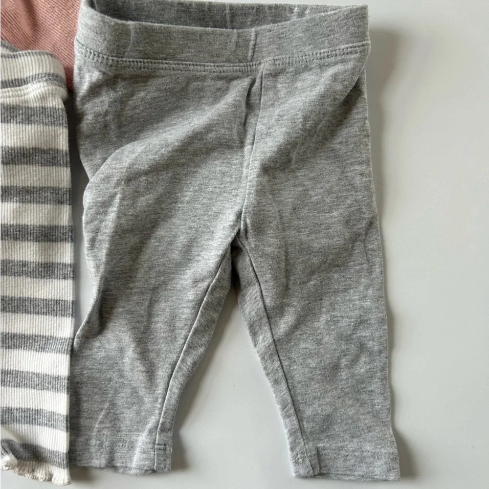 Gymboree Outfit Sets Bodysuit and Pants Baby Girl 0-3 months Pink Gray